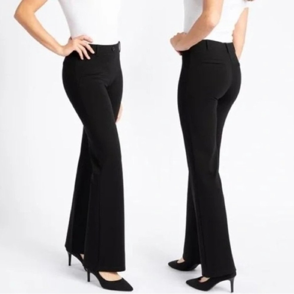 Betabrand Black Dress Yoga Pull On Pant Flare Leg Size Petite Small